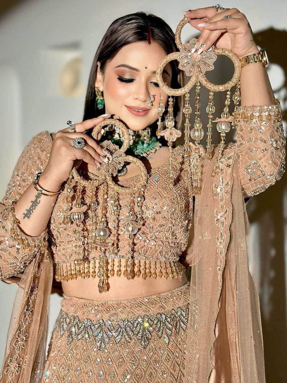 Butterfly Net Zari Work Sequins Lehenga - MYLUXURY LANE ENTERPRISE